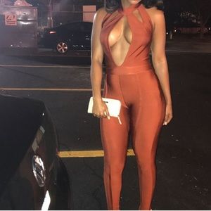 Copper bandage jumpsuit
